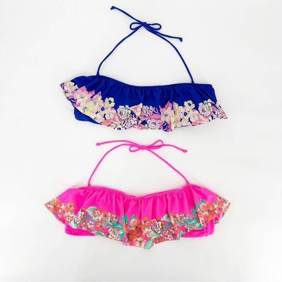 2 American Eagle Tropical Print Bandeau Style Size XLarge - Picture 1 of 10